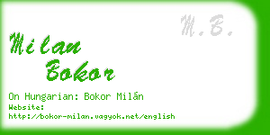 milan bokor business card